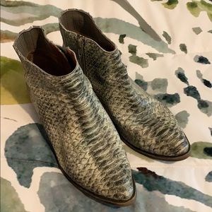 Lucky Brand Faux Snakeskin Booties